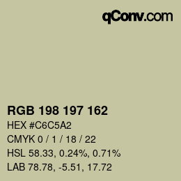 Farbcode: RGB 198 197 162 | qconv.com