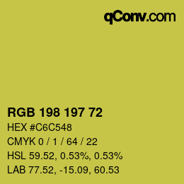 Color code: RGB 198 197 72 | qconv.com
