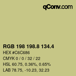 カラーコード: RGB 198 198.8 134.4 | qconv.com