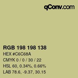 Color code: RGB 198 198 138 | qconv.com