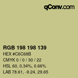 Color code: RGB 198 198 139 | qconv.com