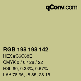 Color code: RGB 198 198 142 | qconv.com