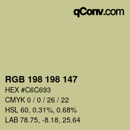 Color code: RGB 198 198 147 | qconv.com