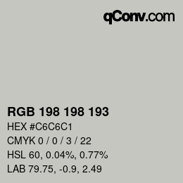 Color code: RGB 198 198 193 | qconv.com