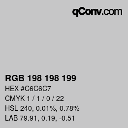 Color code: RGB 198 198 199 | qconv.com