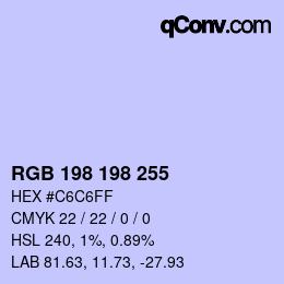 Color code: RGB 198 198 255 | qconv.com