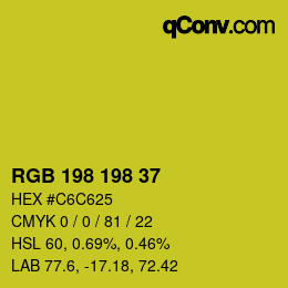 Color code: RGB 198 198 37 | qconv.com