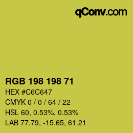 Color code: RGB 198 198 71 | qconv.com