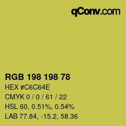 Color code: RGB 198 198 78 | qconv.com