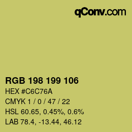 Color code: RGB 198 199 106 | qconv.com