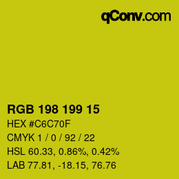 Color code: RGB 198 199 15 | qconv.com