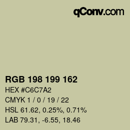 Color code: RGB 198 199 162 | qconv.com