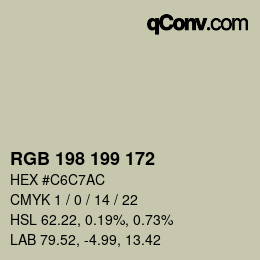 Color code: RGB 198 199 172 | qconv.com