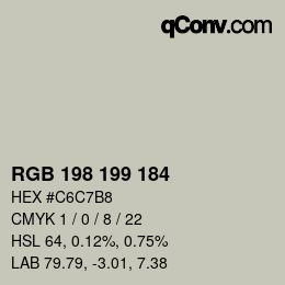 Farbcode: RGB 198 199 184 | qconv.com