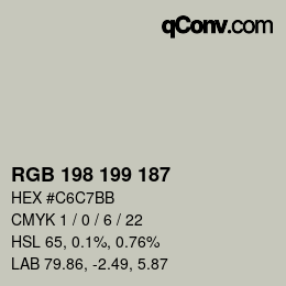 Color code: RGB 198 199 187 | qconv.com