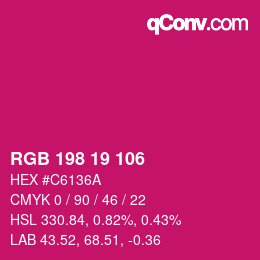 カラーコード: RGB 198 19 106 | qconv.com
