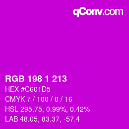 Color code: RGB 198 1 213 | qconv.com