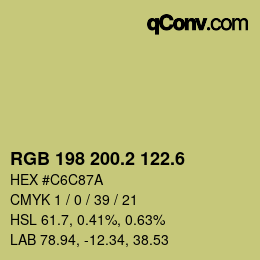 カラーコード: RGB 198 200.2 122.6 | qconv.com