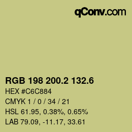 カラーコード: RGB 198 200.2 132.6 | qconv.com