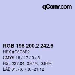 カラーコード: RGB 198 200.2 242.6 | qconv.com
