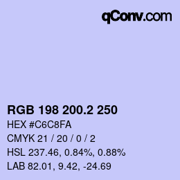 カラーコード: RGB 198 200.2 250 | qconv.com