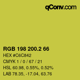 カラーコード: RGB 198 200.2 66 | qconv.com
