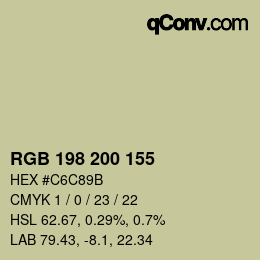 Color code: RGB 198 200 155 | qconv.com