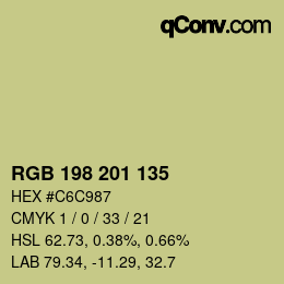 Farbcode: RGB 198 201 135 | qconv.com