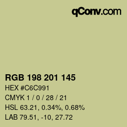 Color code: RGB 198 201 145 | qconv.com