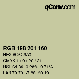 Color code: RGB 198 201 160 | qconv.com