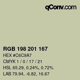 Color code: RGB 198 201 167 | qconv.com