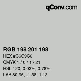 Color code: RGB 198 201 198 | qconv.com