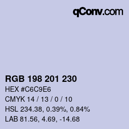 Color code: RGB 198 201 230 | qconv.com