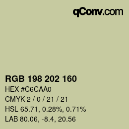 Farbcode: RGB 198 202 160 | qconv.com