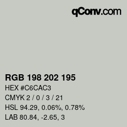 颜色代码: RGB 198 202 195 | qconv.com