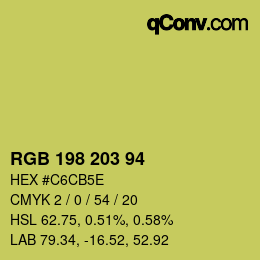 颜色代码: RGB 198 203 94 | qconv.com