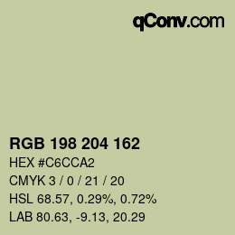 Color code: RGB 198 204 162 | qconv.com