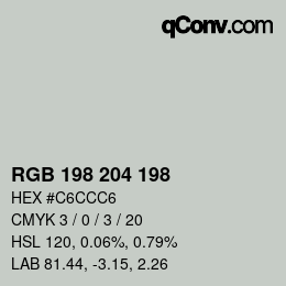 Color code: RGB 198 204 198 | qconv.com