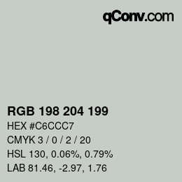 Color code: RGB 198 204 199 | qconv.com