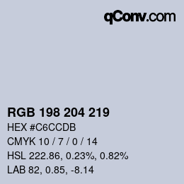 Code couleur: RGB 198 204 219 | qconv.com