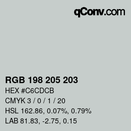 Code couleur: RGB 198 205 203 | qconv.com