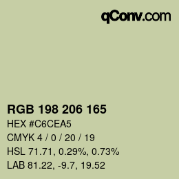 Color code: RGB 198 206 165 | qconv.com