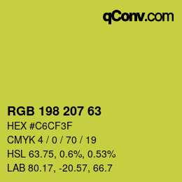 Color code: RGB 198 207 63 | qconv.com