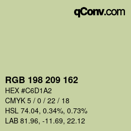 Color code: RGB 198 209 162 | qconv.com