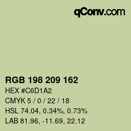 Color code: RGB 198 209 162 | qconv.com