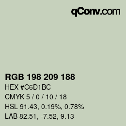カラーコード: RGB 198 209 188 | qconv.com