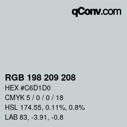 Farbcode: RGB 198 209 208 | qconv.com