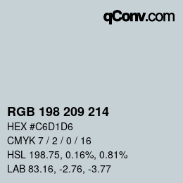 Farbcode: RGB 198 209 214 | qconv.com