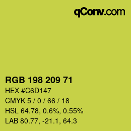 Color code: RGB 198 209 71 | qconv.com