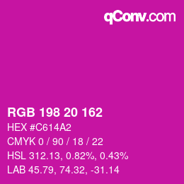 Color code: RGB 198 20 162 | qconv.com